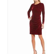 Donna Morgan Long Sleeve Velvet Sheath Dress Size 6
