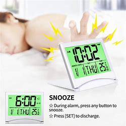 Digital Travel Alarm Clock LCD Display Clock With Backlight Calendar Temperature For Home Bedroom Folding Alarm Clocks