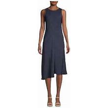 Vince Bias Cut Sleeveless Midi Dress Size Small In Black