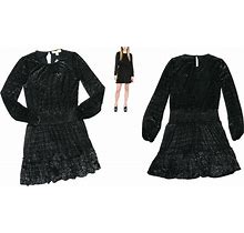 Michael Kors Petite Small Animal Print Smocked Long Sleeve Mini Length Dress NWT