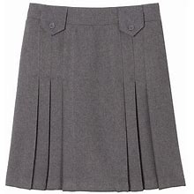 French Toast Front-Pleated Tab Skirt Little & Big Girls Pleated Skirt | Gray | Regular 6X | Skirts Pleated Skirts | Pleated|Adjustable Waist | Back To