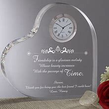Personalized Heart Shaped Clock With Friendship Verse