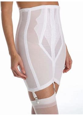 Plus Size Women's High Waist Open Bottom Girdle W/ Garters By Rago In White (Size XL)