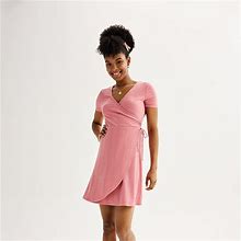 Juniors' SO® Tie Wrap Dress, Girl's, Size: XXL, Med Pink