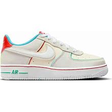 Nike Air Force 1 LV8 Pale Ivory/White/Picante Red Grade School Kids' Shoes, Size: 5.5