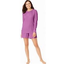 Plus Size Women's Thermal Henley By Woman Within In Pretty Orchid (Size 1X)