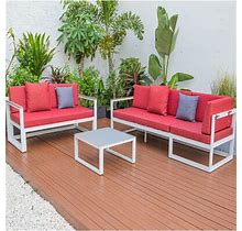 Orren Ellis Chelsea 3 Piece Sectional Seating Group W/ Cushions Metal In Red | Outdoor Furniture | Wayfair 56687570793F401751f030c0488ba035