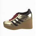 Adidas X Gucci Gazelle Gold Wedge Sneakers