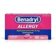 Benadryl Allergy Relief Ultratabs Tablet 25 Mg 100 Count Exp: 04/24
