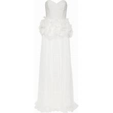 Ana Radu - Mesh Floral-Appliqué Bridal Dress - Women - Polyester - L - White
