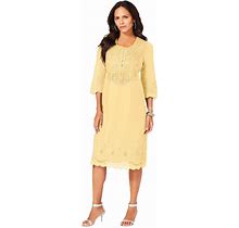 Roaman's Women's Plus Size Angel Dress - 20 W, Yellow