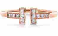 Tiffany T Diamond Wire Ring In 18K Rose Gold, Size: 6
