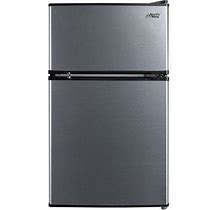 Arctic King 3.2 Cu Ft Two Door Compact Refrigerator With Freezer Stainless Steel E-Star