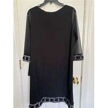 Tiana B. Black Embellished Shift Cocktail Special Occasion Dress, Sz 8