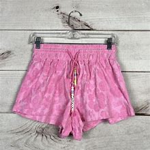 Forever 21 Barbie Shorts Terry Cloth Beaded Drawstring Pink Lounge Sz