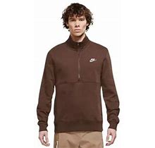 Nike Men's Nike Club Quarter Zip Pullover, Size: Medium, Dark Beige
