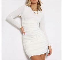 Women's Long Sleeve Fashionable Solid Color Dress V Neck Casual Dress Knit Round Neck Slim Bottomed Dress Features: