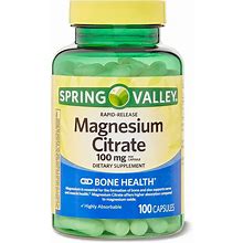 Spring Valley Rapid-Release Magnesium Citrate Dietary Supplement 100 Mg 100 Ct