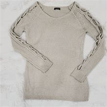 Venus Sweaters | Venus Open Arm Cable Knit Beige Sweater | Color: Cream | Size: S