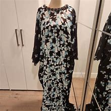 Teri Jon Dresses | Teri Jon Floral Maxi Dress | Color: Black/Blue | Size: 8