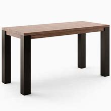 Harlow Bar Height Communal Dining Table Without Power, Natural Walnut On Walnut | Pottery Barn