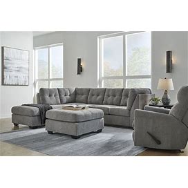 Ashley Marleton Gray 2 Piece Left Arm Facing Chaise Sectional, Gray/Light Color Contemporary And Modern Sectional Sofas And Couches From Coleman
