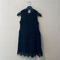 Black Sleeveless Lace Babydoll Dress | Color: Black | Size: Xs