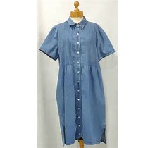 Remixed Vintage Button Down Jean Dress With Pockets