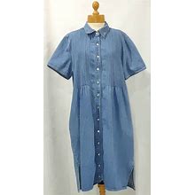 Remixed Vintage Button Down Jean Dress With Pockets
