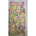 DANNY & NICOLE Yellow Tropical Floral Print Sleeveless Shift Dress Size 12