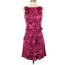 43.46 Aggaj Cocktail Dress - A-Line High Neck Sleeveless: Pink Print Dresses - Women's Size 4