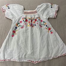 Embroidered Dress | Color: Red/White | Size: 3Tg