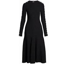 Alaia Women's Ribbed Lace-Up Midi-Dress - Black - Size 4
