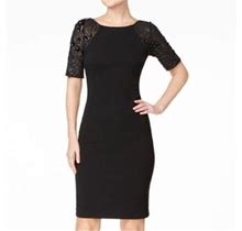 Calvin Klein Dresses | Nwot Calvin Klein Sequin Sleeve Sheath Dress | Color: Black | Size: 10P