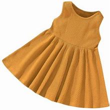 Lindreshi Baby Girl Dresses Clearance Toddler Kids Baby Girls Summer Cute Sleeveless Dress Solid Color Vest Dress