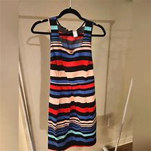Venus Dresses | Never Worn: Venus Clothing Size 6 Multi-Striped Pleated Dress W/ Pleather Belt | Color: Pink/Red | Size: 6