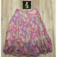 Ralph Lauren Strapless Floral Dress Party Casual Ruffle Flare Flounce Sheer XL