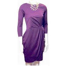 The Limited Dresses | The Limited Purple Ruched Dress W/3/4 Sleeve | Color: Purple | Size: 0