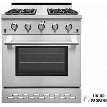 Nxr Sc3055lp 30" 4.5 Cu.Ft. Pro-Style Propane Gas Range With Convection Oven, Stainless Steel