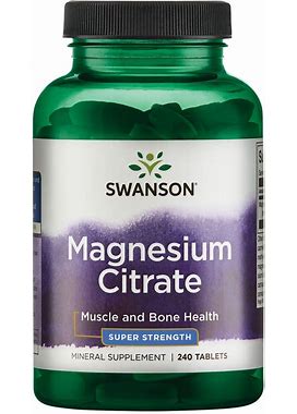 Swanson Ultra Magnesium Citrate - Super Strength Vitamin | 112.5 Mg | 240 Tabs