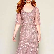 Aidan Mattox Dresses | Aidan Mattox Beaded Evening Dress Size 8 | Color: Cream | Size: 8