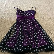Sequin Hearts Dresses | Purple Polkadot Dress | Color: Black/Purple | Size: 3J