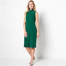 Susan Graver Modern Essentials Petite Mockneck Dress, Size Petite 4X, Emerald