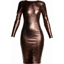 AS By DF Women's Mrs. Smith Stretch Leather Dress - Bronze - Size Large