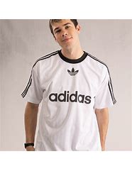 Image result for Adidas White Shirts with Orange Strip