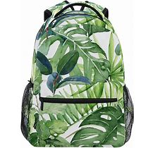 ALAZA Tropical Leaves Watercolor Backpacks For Girls Boys School Backpack Kids Bookbag 3rd 4th 5th Grade Elementary Travel Laptop Shoulder Bag Students Daypacks