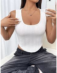 Image result for White Ribbed Crop Top