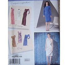 Long Or Short Dress Pattern Sz 6-14 Fitted Flattering Gathered To Side