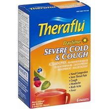 Theraflu 44057553 Daytime Severe Cold & Cough 6 Packets, Pk24