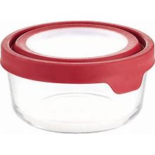 Anchor Hocking Trueseal Glass Food Storage Container With Airtight Lid, Cherry, 4 Cup